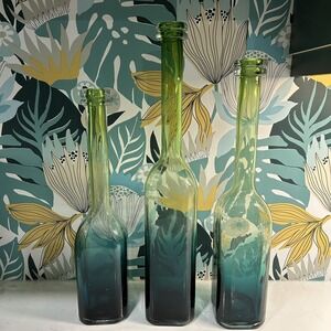Hand Blown Vase Set Of THREE 20/18/16 Inches Tall Murano Style